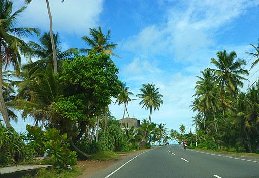 sur la route longeant la mer près de Galle - Sri Lanka