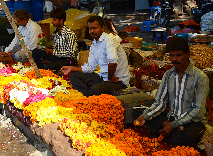 marché aux fleurs jaipur