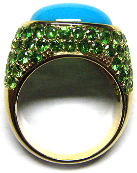 bague turquoise tsavorite