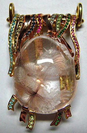 pendentif quartz è inclusions