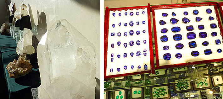 stand de tanzanites et quartz Tucson 2011