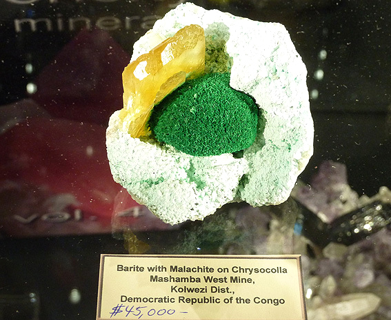 Mineraux baryte et malachite du Congo