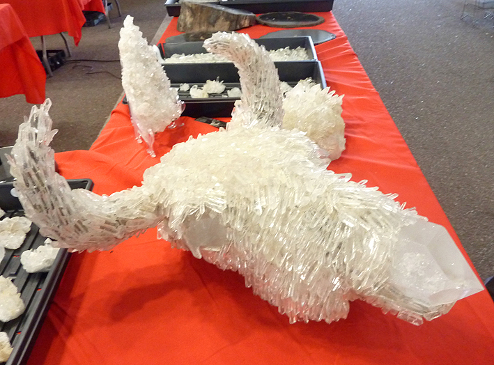t&ecirc;te bovin en cristaux de quartz Tucson 2016