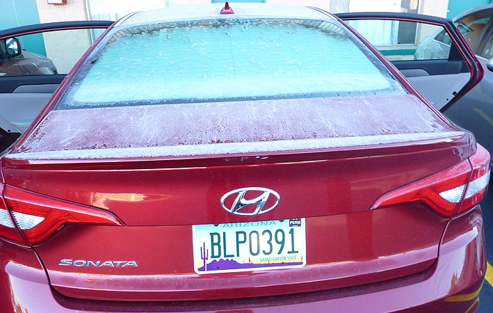 voiture givr&eacute;e Tucson 2016