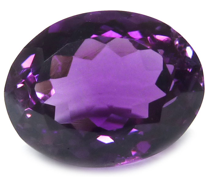 Améthyste Naturelle Du Brésil - Pierre Ovale 21,69 Carats - Violet Intense, Transparente, Sans Inclusion Visible
