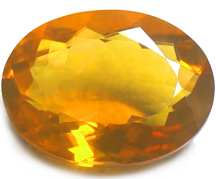 Opale De Feu Jaune Fluo Taillée Hexagone - 92,30 Carats, Naturelle, Provenance Éthiopie