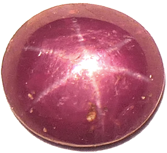 Rubis étoilé Synthétique (type Verneuil) - 10x14 Mm - 9 Carats - Neuf Sans Emballage