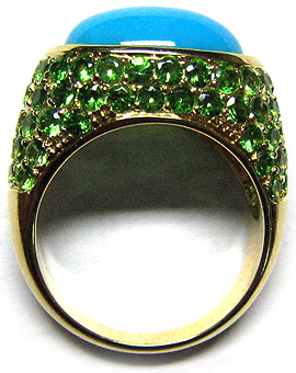 bague turquoise tsavorite
