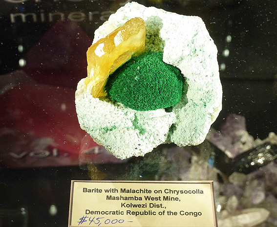 Mineraux baryte et malachite du Congo